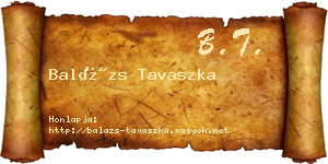 Balázs Tavaszka névjegykártya