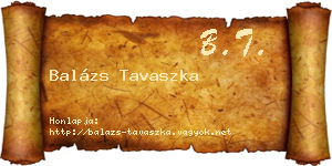 Balázs Tavaszka névjegykártya