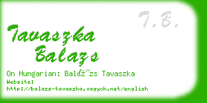tavaszka balazs business card
